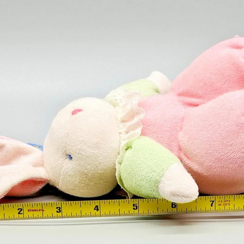 First Peek Terry Cloth Bunny Rabbit Plush Color Block‎ Rattle 8